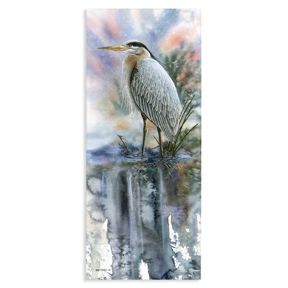 Stupell Industries Coastal Heron Bird Pond Water's Edge Canvas Art, 17 x 40, by Dave Bartholet