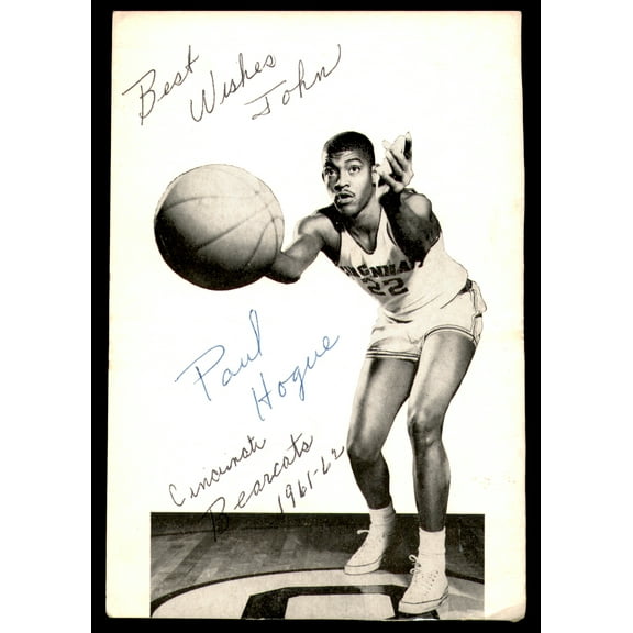 Paul Hogue Autographed 4x6 Photo Cincinnati Bearcats "To John" SKU #252099