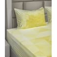 thumbnail image 4 of Ambesonne Yellow Fitted & Top Sheet Set with Shams, Retro Triangles Mosaic, Yellow, 4 of 5