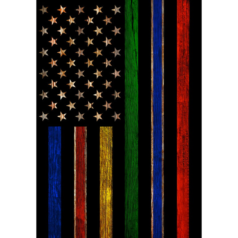 America Forever Thin Line Garden Flag 12.5 x 18 Inch Double Sided Support  Paramedic Correctional Officer Military Police Fire Fighters EMS No One