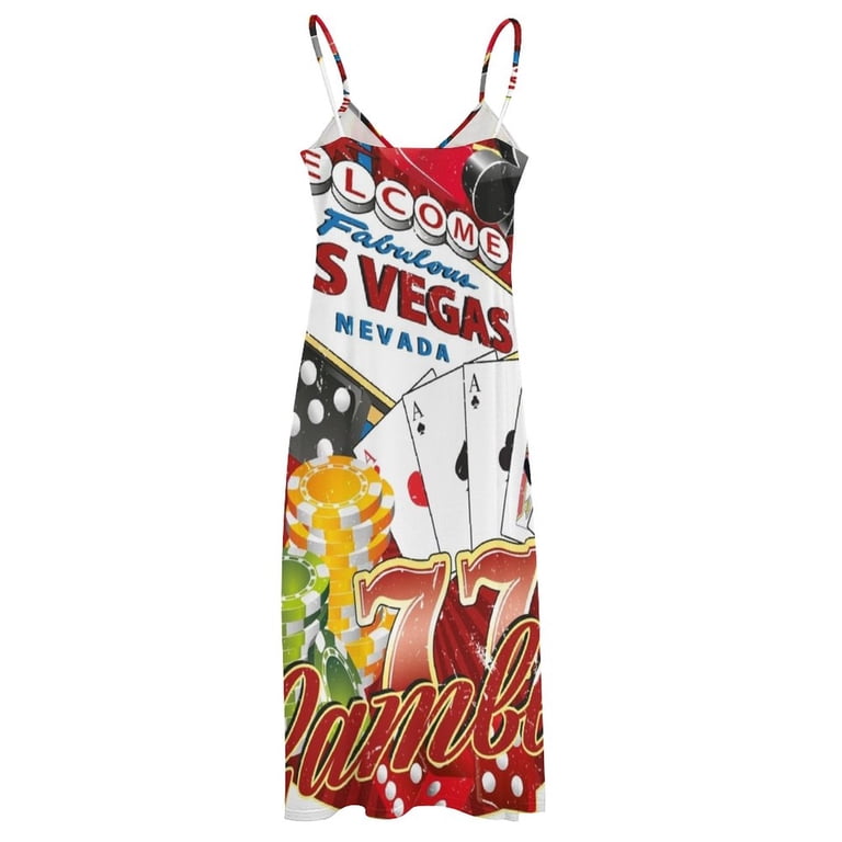 Las Vegas Casino Gambler Sleeveless Dress evening dresses ladies birthday  dresses for women Women dresses summer - Walmart.com