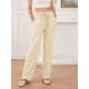 thumbnail image 4 of Lucakuins Pantalones de pierna ancha para mujer, cintura elástica con cordón, pantalones largos sueltos sólidos, ropa de calle para uso diario informal Lucakuins moda, 4 of 9