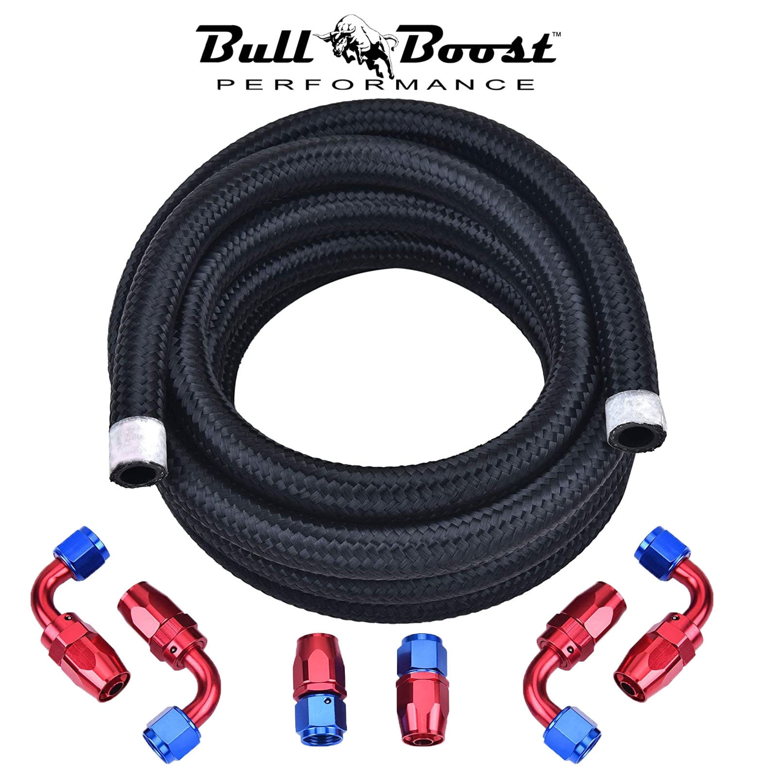 6 AN Braided 38 Fuel Line OilGasFuel Hose Line Aluminum Hose End