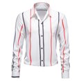 thumbnail image 1 of Camisa de negocios ligera con botones de solapa informal a rayas de manga larga de nuevo estilo Pompotops  oipoqjl27018, 1 of 7
