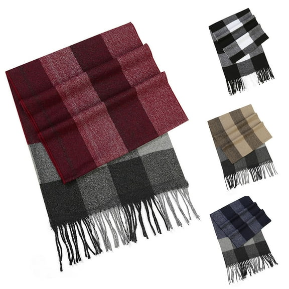 Sentmoon Plaid Scarf and Plaid Fringe and Stylish Womens Shawl Wrap Practical Gifts for Women Scarves for Women Winter Fall and Winter for Women, Men, and Unisex Styles
