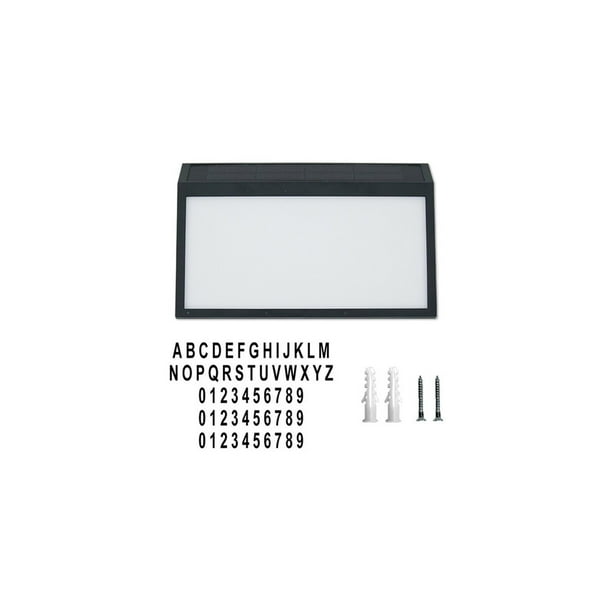 Bewildely 6000K Números de casa Luz de pared solar Lámpara iluminada Placa de puerta impermeable Herramienta de iluminación para patio de casa al aire Iluminación y accesorios Tipo 2 Bewildely HA072948-02