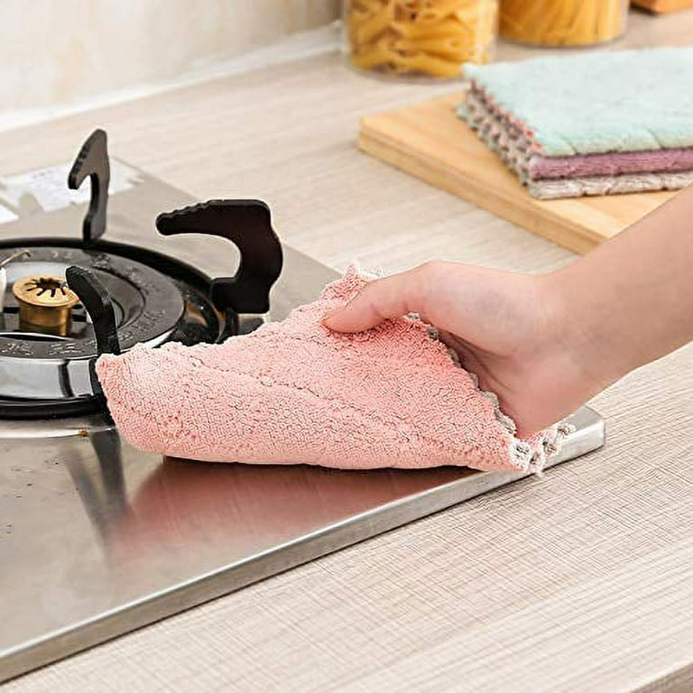Kitchen Coral Velvet Dish Towel Rag SUPER Absorbent Non-stick Oil Dish  Cloths for Washing Dishes Dish Rags for Drying Dishes