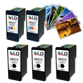 Remanufactured Cartridge Replacements for Dell CH883 & GR277 Series 7 High Yie (3 Black  2 Color  5-Pack)