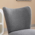 thumbnail image 6 of 22.50''W Boucle Upholstered Armless Chair, Modern Accent Chair with Cozy Curved Wingback and Solid Wood Legs, Corner Side Chair for Bedroom Living Room Office,  Gray, 6 of 8