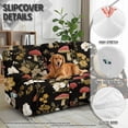 thumbnail image 5 of COEQINE Reclining Sofa Cover Heavy Duty Couch Protector 8 Pieces Recliner Cover 3 Seater Washable Lazy Boy Recliner Chair Slipcover for Pets, Dogs, Cats, Mushroom Floral Black, 5 of 8