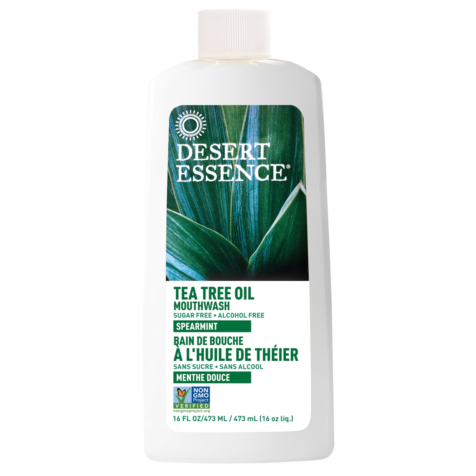 Desert Essence Tea Tree Oil Mouthwash, Spearmint, 16 Oz