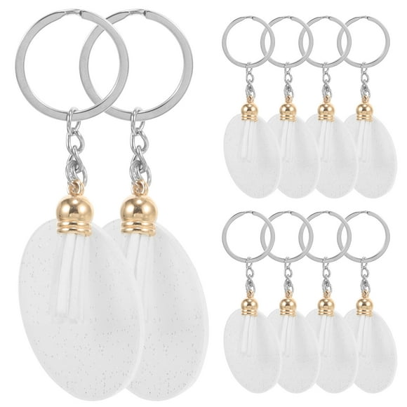WASHWEPE 10Pcs Diy Keychain Supplies Acrylic Keychain Ornaments for Diy Makers