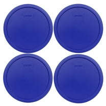 Pyrex 7403-PC Cadet Blue Round Plastic Storage Replacement Lid (4-Pack)