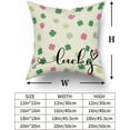 thumbnail image 6 of St Patricks Pillow Covers 18x18 Set of 2 St. Patrick''s Day Pink Green Colorful Lucky Clover Throw Pillows Spring Themed Shamrock Decorative Pillowcase Rustic Cotton Cushion Cover for Couch Sofa Bed, 6 of 6