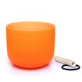 thumbnail image 1 of FUCHU D Note Sacral Chakra Orange Colored Quartz Frosted Crystal Singing Bowl 8 inch, 1 of 5