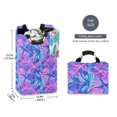 thumbnail image 2 of Yayeee Freestanding Laundry Hamper with Handle Collapsible Large Storage Basket for Clothes, Purple Starfish Pattern, 2 of 7