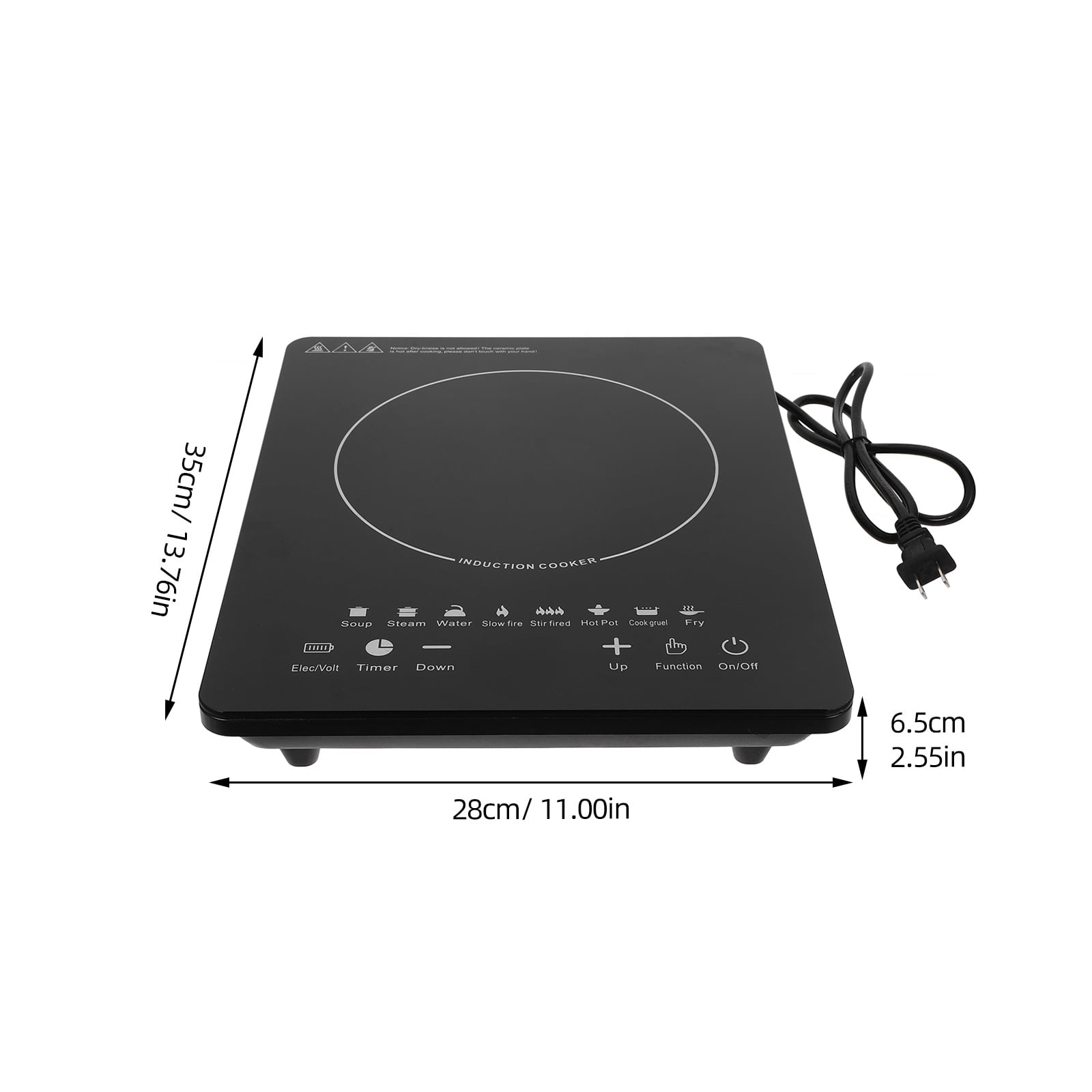 YEAHIBABY Electric Stoves for Kitchen Practical Induction Cooker Black 1Pack