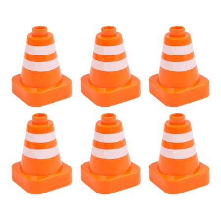 

Hemoton 6pcs Practical Educational Roadblock Sign Toys Traffic Sign Road Cone Toy