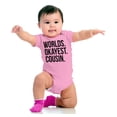 thumbnail image 4 of Worlds Okayest Cousin Family Relative Romper Boys or Girls Infant Baby Brisco Brands NB, 4 of 6