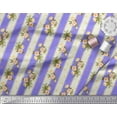thumbnail image 3 of Soimoi Japan Crepe Satin Fabric Stripe,Leaves & Rose Floral Decor Fabric Printed Yard 42 Inch Wide, 3 of 3