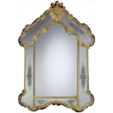 Italian Murano Glass Flower - Wall Mirror DAVID MICHAEL REFLECTIONS Venetian Italian Murano Glass New H DM-100