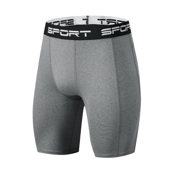 Homenesgenics Mens Shorts Athletic Men's Tight-Fitting Solid-Color Stretch 5-Inch Running Base Layer Fitness Training Shorts Gray XL