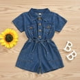thumbnail image 2 of WUXIAN Children Infant Girls Summer Casual Denim Bodysuit With Shorts Summer Bodysuit & Vacation Outfits Baby Leisure Streetwear, 2 of 6