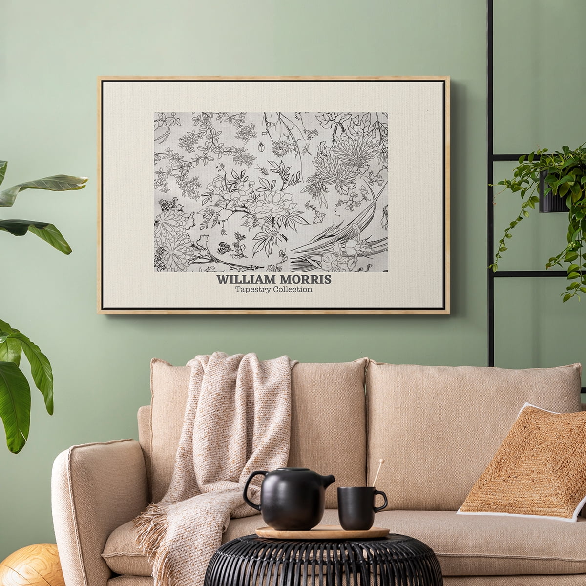 Vintage Abstract Print-LII Framed in Natural Wood Wood Gallery Wrapped Canvas 25 in. x 37 in.