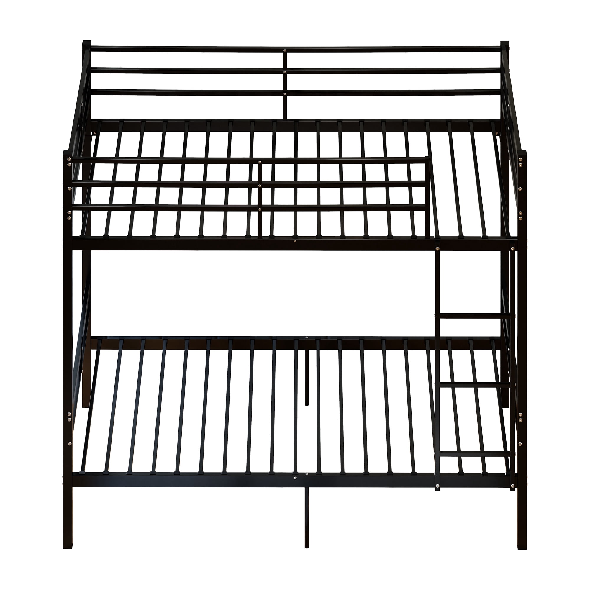 Alvantor Twin over Twin Metal Bunk Bed with 14.17" Guardrails, 480 lb Capacity, Black