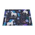 thumbnail image 1 of XMXT 6 Pcs Woven Placemats, Cute Unicorn Design Stain Resistant Anti-Skid Placemat for Kitchen Table, 12 x 18 inches, 1 of 6