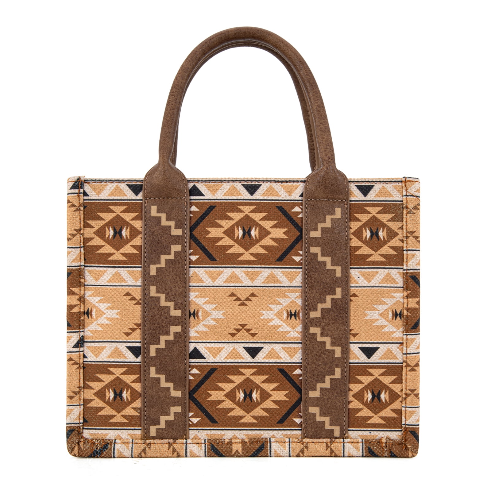 Wrangler Aztec Tote Bag for Women Boho Shoulder Purses and Handbags, Aztec Coffee