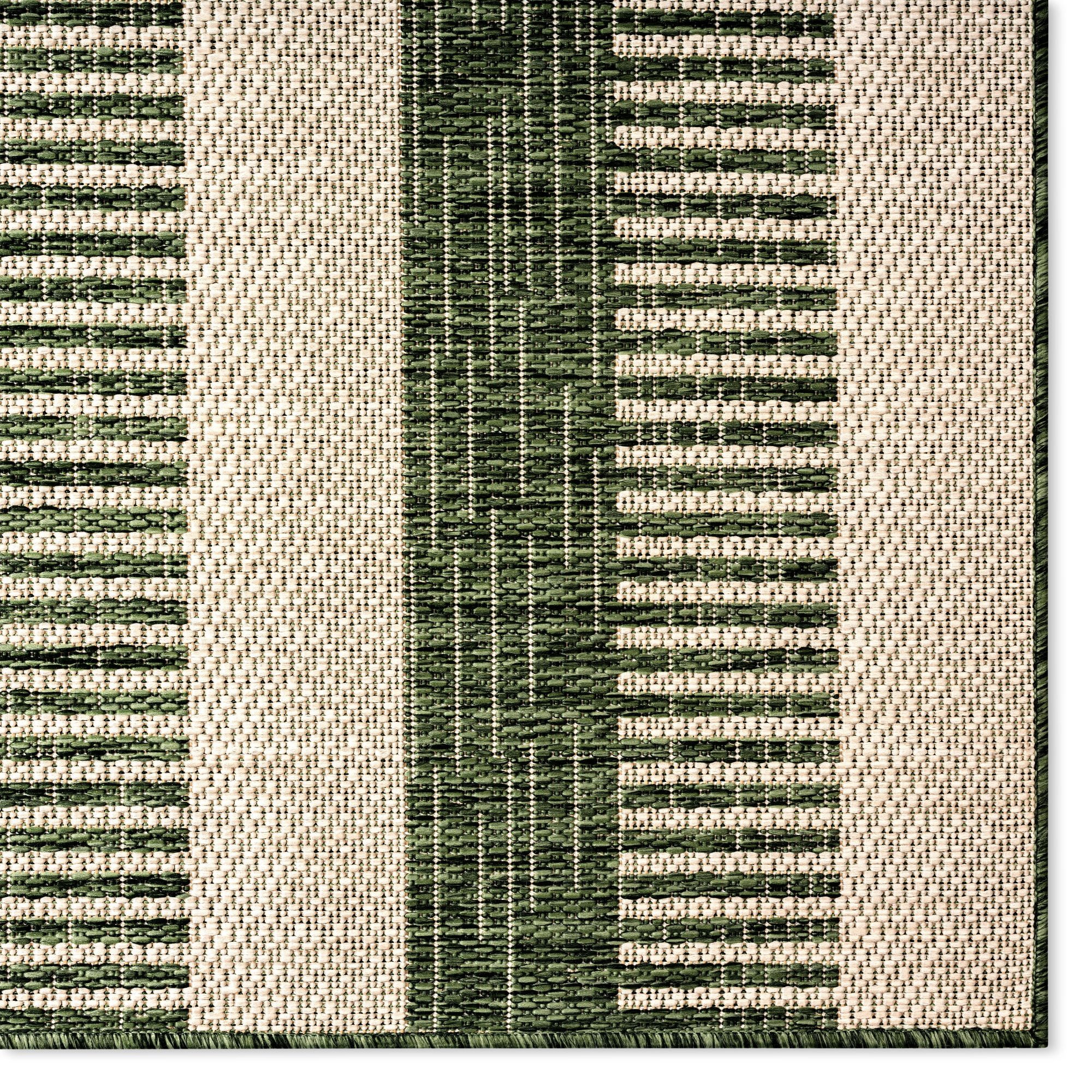 Nicole Miller New York Patio Country Charlotte Modern Striped Indoor/Outdoor Area Rug, Light Green/Ivory , 5'2"x7'2"