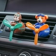 thumbnail image 4 of 2 Pcs Pilot Car Air Fresheners, Cute Monkey Car Vent Clip Air Freshener with 4 Fragrant Tablets Automotive Air Outlet Fan Diffuser, Automotive Interiors Vent Decoration (Monkey+Tiger), 4 of 10