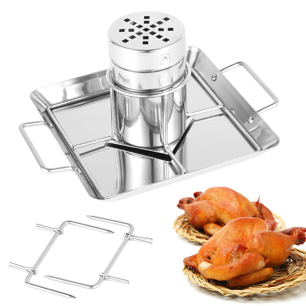 Garosa Chicken Roaster Rack Stainless Steel Non-Stick Vertical Chicken Holder Barbecue Chicken Stand with Drip Pan for Oven or Grill Smoker