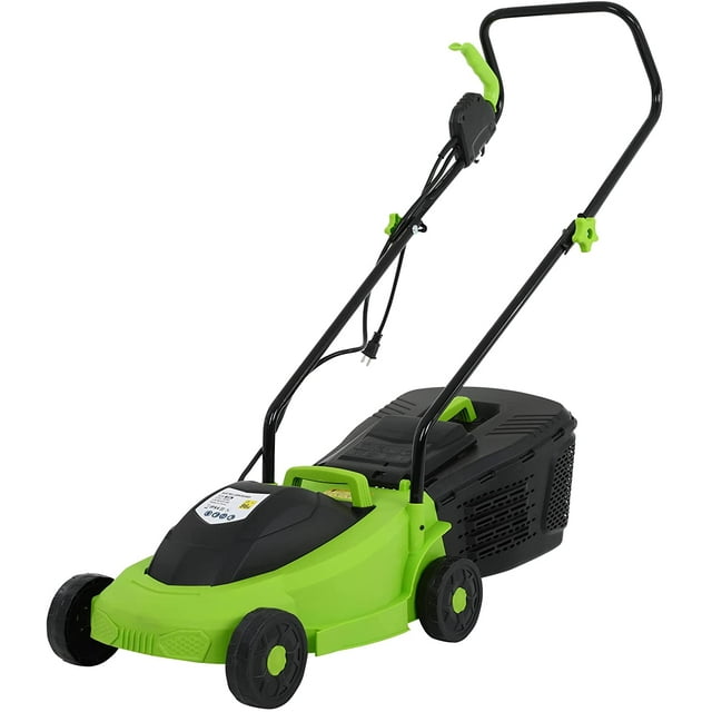 PayLessHere Electric Lawn Mower and Grass Cutter, 13-Inch Corded 12 Amp Dethatcher, Collection Box