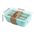 thumbnail image 6 of Bento Box under $5! kkbbma Wheat Straw Bento Box with Utensils, 1100ML Microwave Safe Lunch Container, Leak-Proof Stackable Meal Prep Kit for Office, 6 of 9