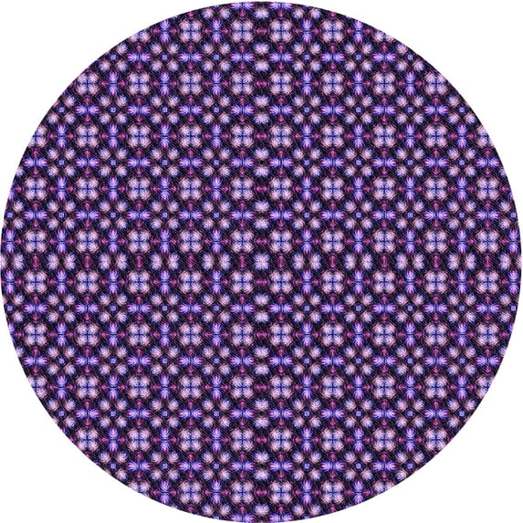 Ahgly Company Indoor Round Patterned MediumOrchid Purple Area Rugs, 6' Round