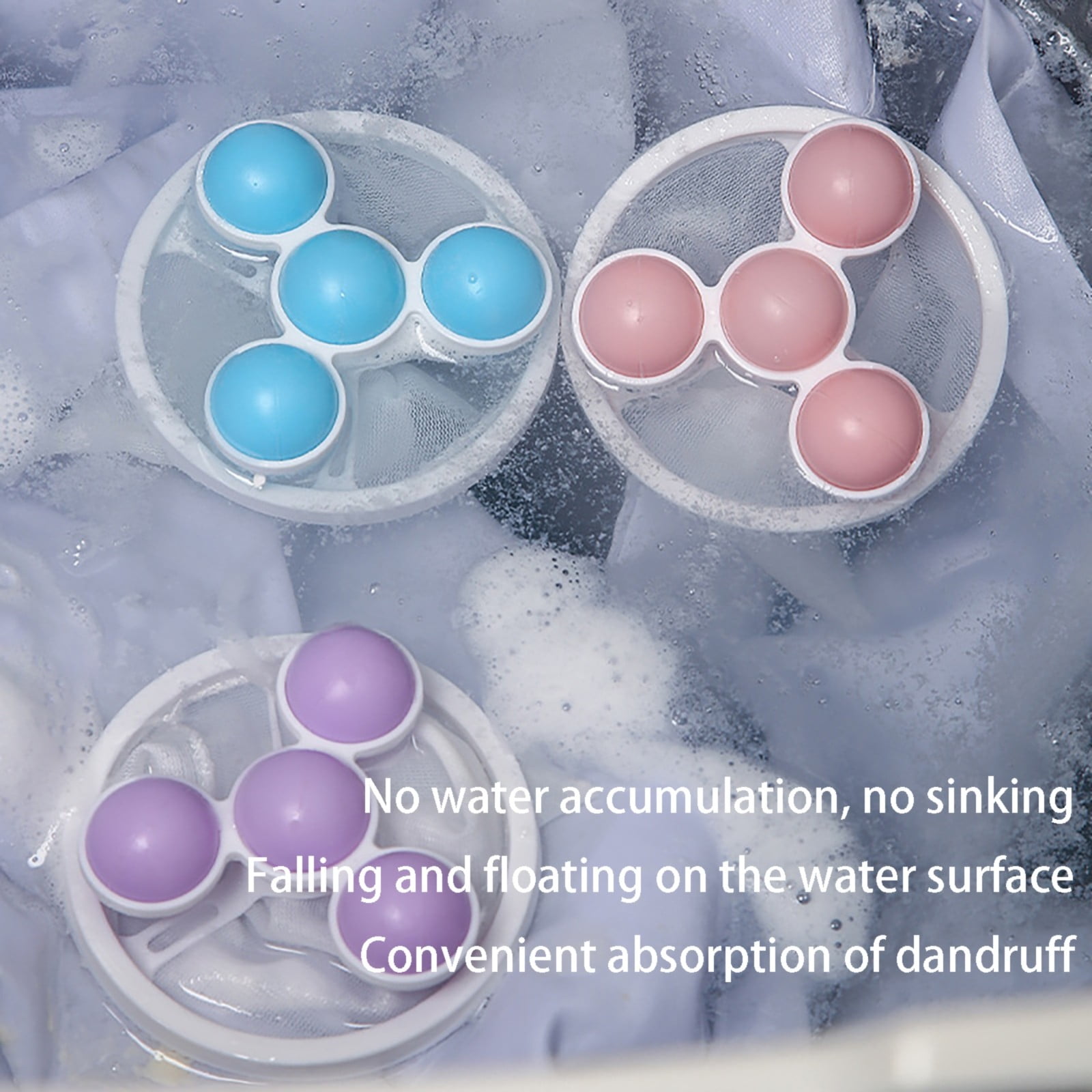 MOPOOR New Floating Laundry Hair Filter, Reusable Washing Machine Lint Catcher, Pet Hair Remover Mesh Bag, Cat and Dog Hair Trap for Laundry, Washer Hair Collector Tool, Floating Lint Filter