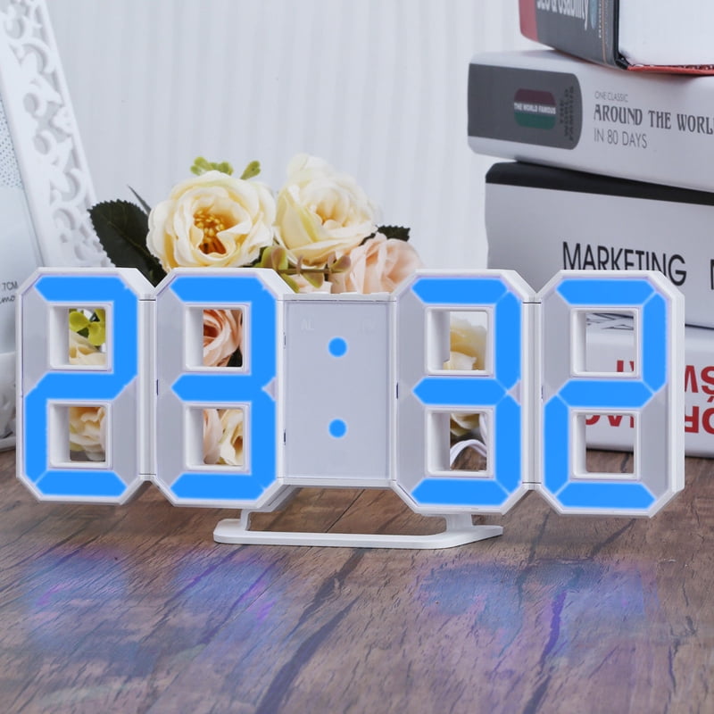 Buy 3D Digital Alarm Clock,Wall LED Number Time Clock with 3 Auto
