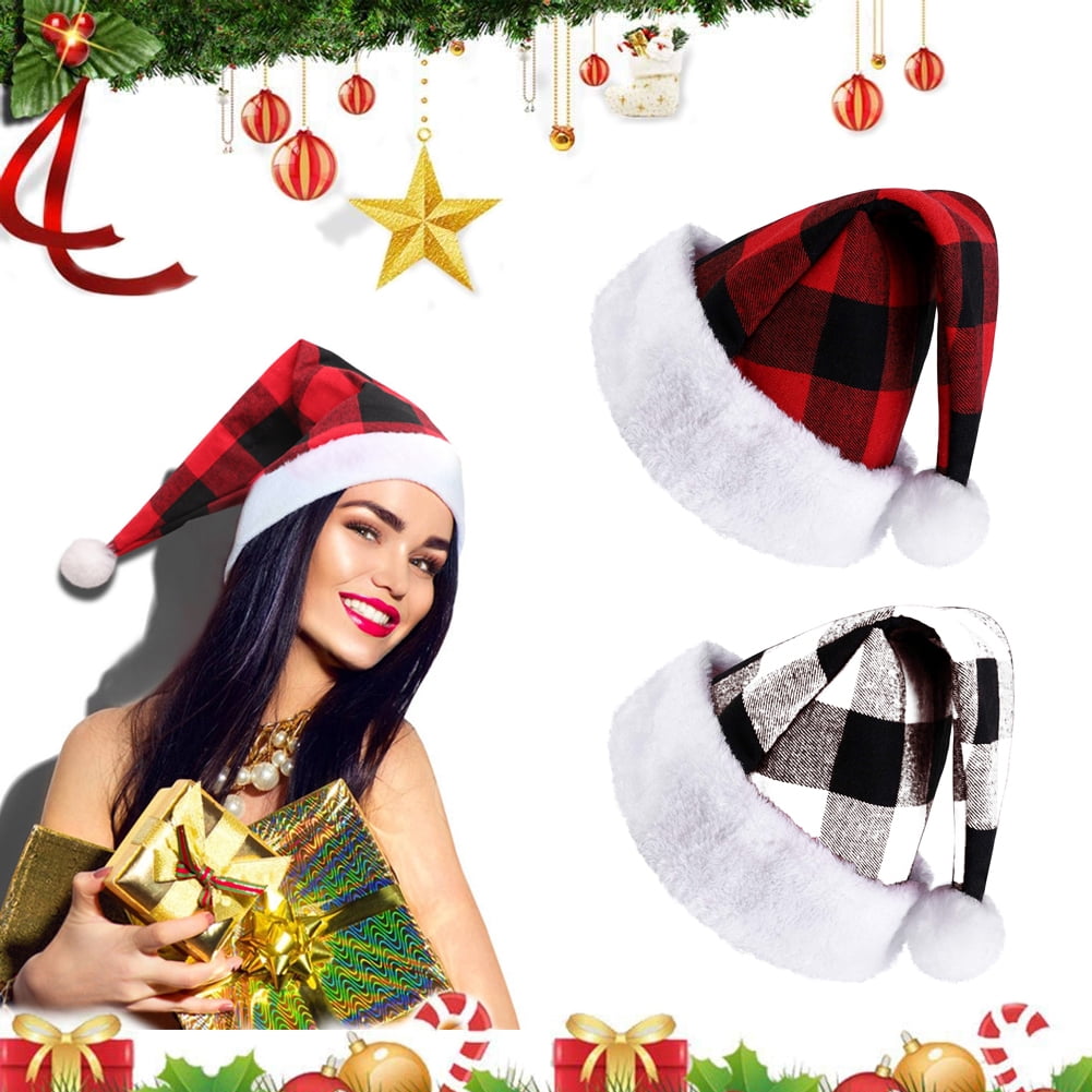Sunjoy Tech Christmas Santa Hat Plaid 