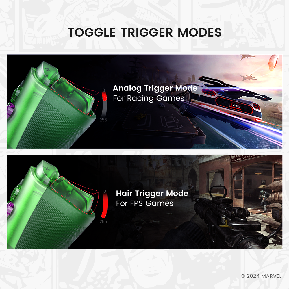 Control Inalámbrico GameSir G8 Plus para Switch, iOS, Android, PC - Gamepad Bluetooth con Versión Hulk Analógico 5