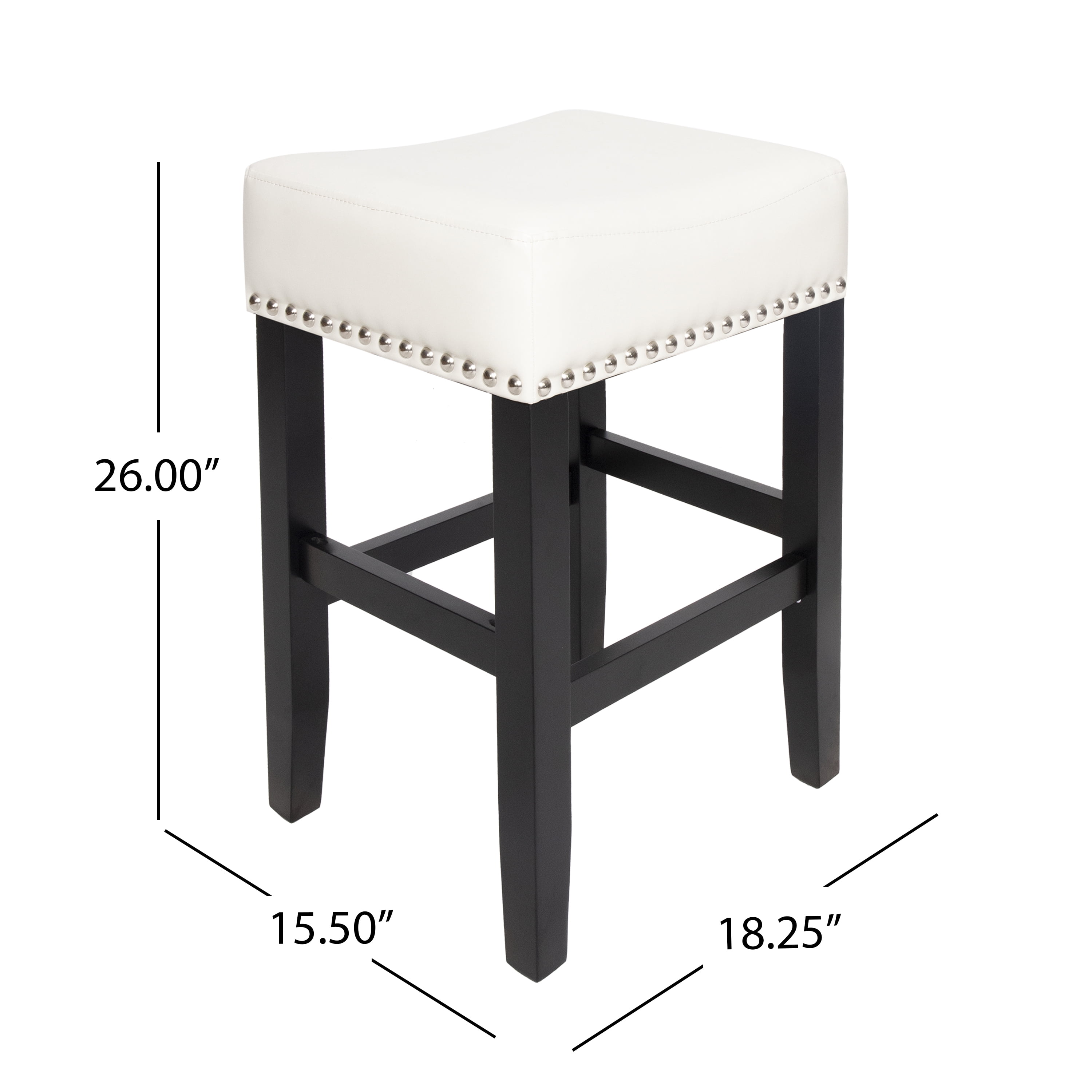 Noble House Lauren Indoor Backless Ivory Counter Stool (Set of 2)