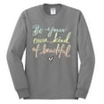 thumbnail image 2 of Positivity saying Pop Culture Mens Long Sleeve Shirt, Heather Grey, Medium, 2 of 3