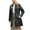 Black 18, variant on Womens Fall Winter Leather Jacket Casual Lapel Tie Waist Long Suit Trench Coat Outerwear