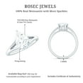 thumbnail image 6 of Rosec Jewels Solitaire Moissanite Teardrop Engagement Ring 2 Ct - Split Shank Ring - 7X10 mm - D-VS1 Quality Certified, 925 Sterling Silver, US 3.00, 6 of 9