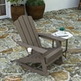 thumbnail image 3 of Merrick Lane Adirondack HDPE Garden Relaxation Rocking Chair with Cup Holder, Brown, 3 of 10