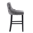 thumbnail image 6 of Tcbosik Velvet Counter Height Upholstered Barstools Set of 2, Armless Bar Chair with Button Tufted Design & Wood Legs for Kitchen Island, Easy Assembly, Gray, 6 of 10