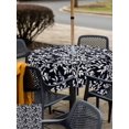 thumbnail image 5 of Outdoor Tablecloths with Umbrella Hole & Zipper, Black Spring Floral 60x60 Inch Square Tablecloths, Farmhouse Flowers Elegant Pastoral Waterproof Table Cloth, Patio/Pool/Picnic Table Covers, 5 of 8