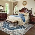 thumbnail image 4 of Lahome Decor 5'x7' Area Rug for Living Room,Machine Washable Non Slip Inside Floor Mat,Vintage Rug,Low Pile Lightweight Vintage Rug for Bedroom Dining Room Office Farmhouse,Purple, 4 of 9