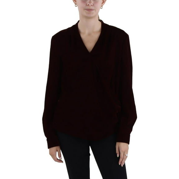 Lauren Ralph Lauren Womens Faux Wrap Wrap Top